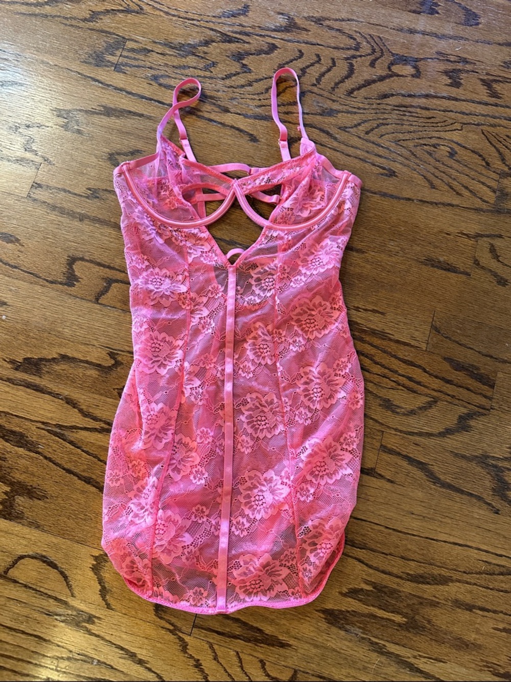 Oh La La Cheri pink lace chemise
